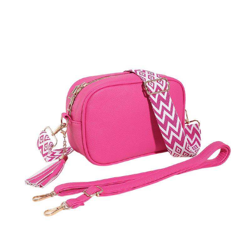 New Trendy Lychee Pattern Pu Street Fashion Shoulder Messenger Bag Women 2023 Winter Versatile Small Square Bag