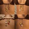 Fibbia per Bikini in Corallo Rosso Ciondolo Gioielli Costumi da Bagno Boho Nuovo Set di Ciondoli per Bikini Donna