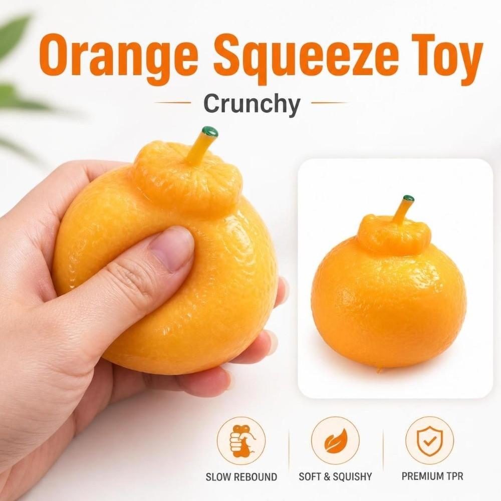 Knackiges Orangen-Quetschspielzeug Soundeffekte Realistische Früchte Kneten Kinderspielzeug