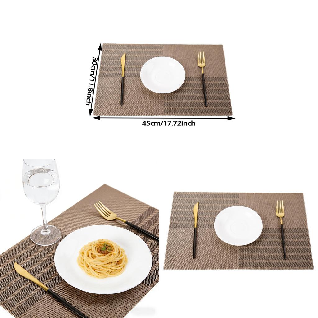 Pvc Rectangular Dining Placemat With Geometry Pattern For Restaurant Decor