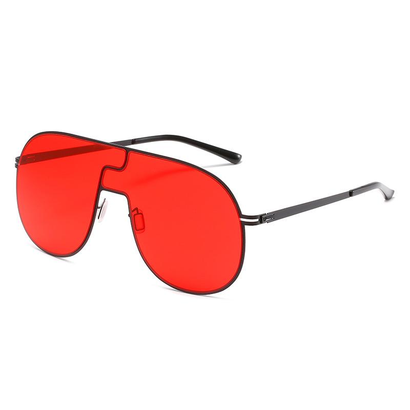 Fashion Frameless Trend Internet Celebrity Sunglasses Female Toad Big Frame Summer Travel Glasses Big Face Personalized Sunglasses New