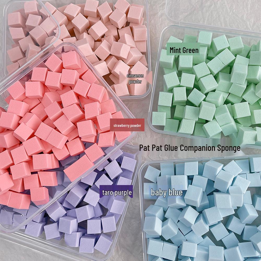 Mini Nail Art Gradient Blending Set: Sponge, Clip Pen, Glue