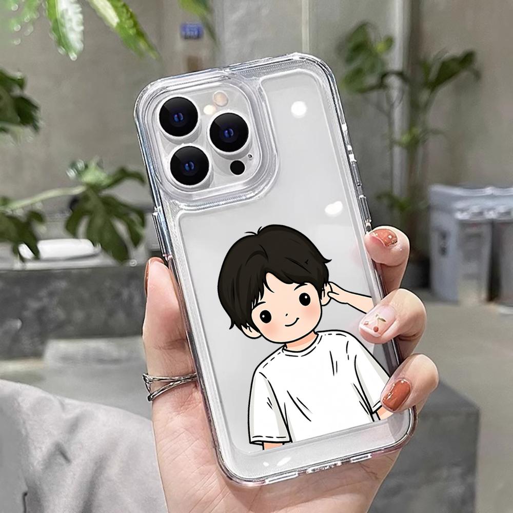 Couples Holding Hands Shockproof Transparent Case For iPhone 16 Pro Max 17 15 14 Pro 13 12 11 Pro Max  7 8 Plus Silicone Fundas