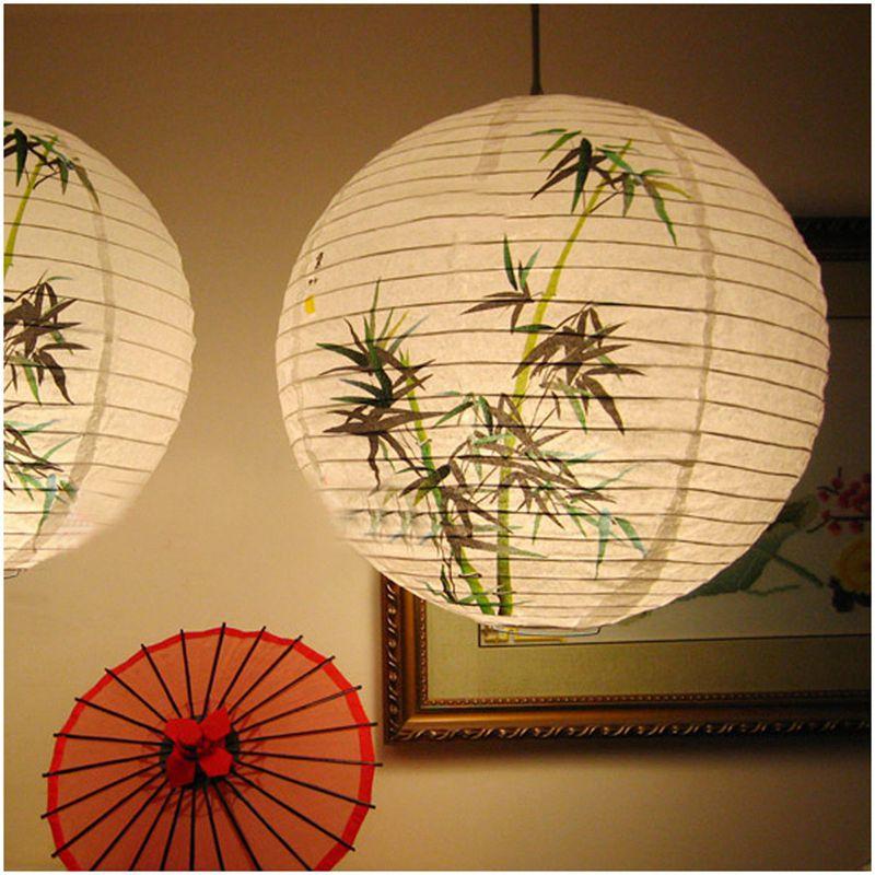 30cm Abażur Lampion Papierowy Styl Orientalny Dekoracja Świetlna Chiński , Bambus