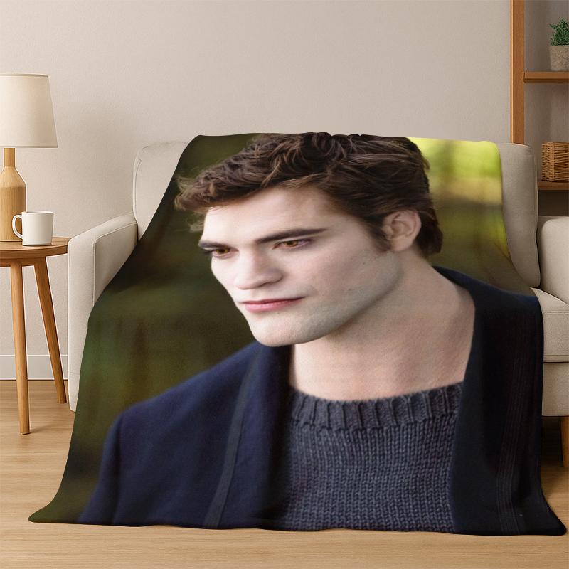 Twilight Saga Edward Bella Flannel Blanket Soft Warm Blanket Throw Blanket for Bedroom Living Room Bed Travel Picnic Gift Kid