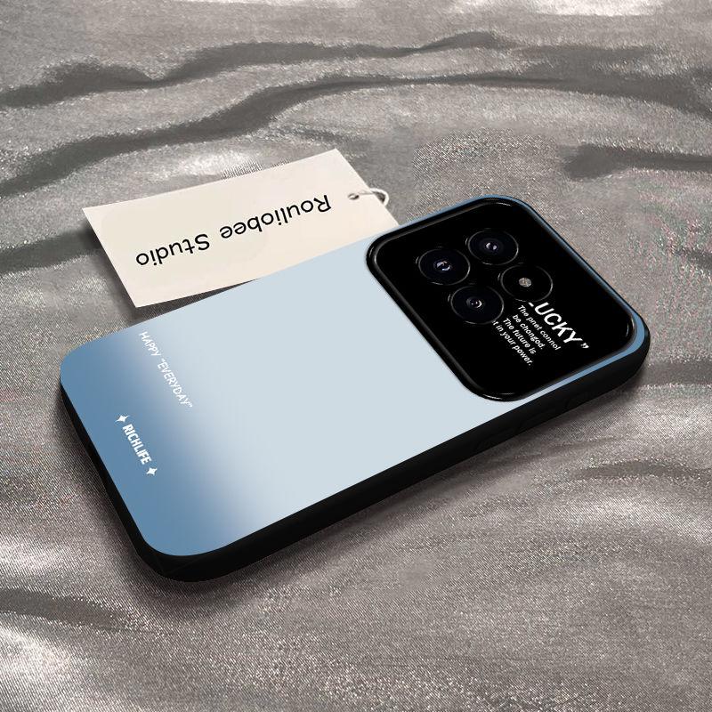 Xiaomi Mi 14 Mobile Phone Case 14pro Personality Smudge Gradual Change Green 14Ultra Large Window All-inclusive Silicone Anti-drop Soft