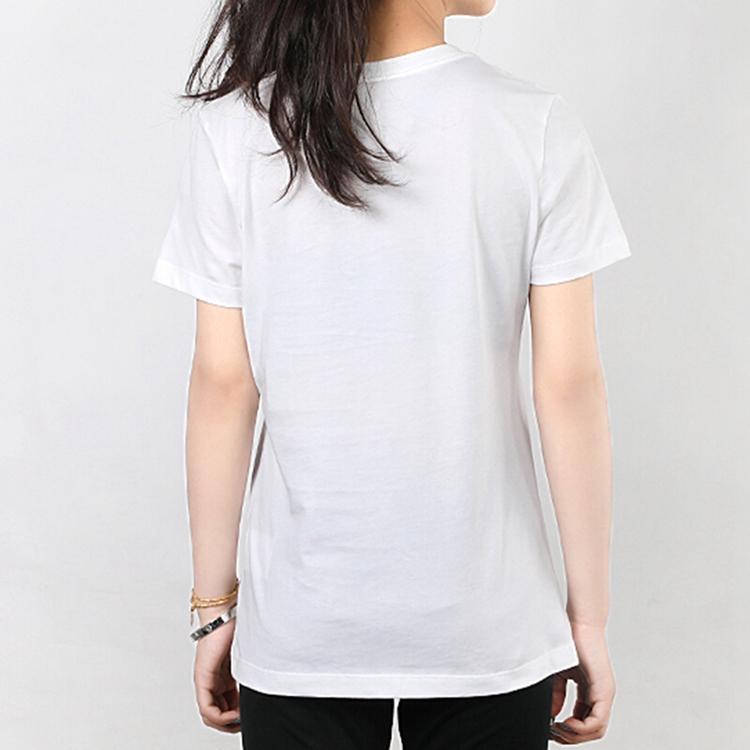 Nike Slogan Logo Solid Color Training T-Shirt Women Tops White DA2481-100