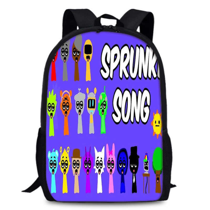 Sprunki 15in Large Capacity Backpack Durable Oxford Fabric School Bag For Students Teens Lightweight Design