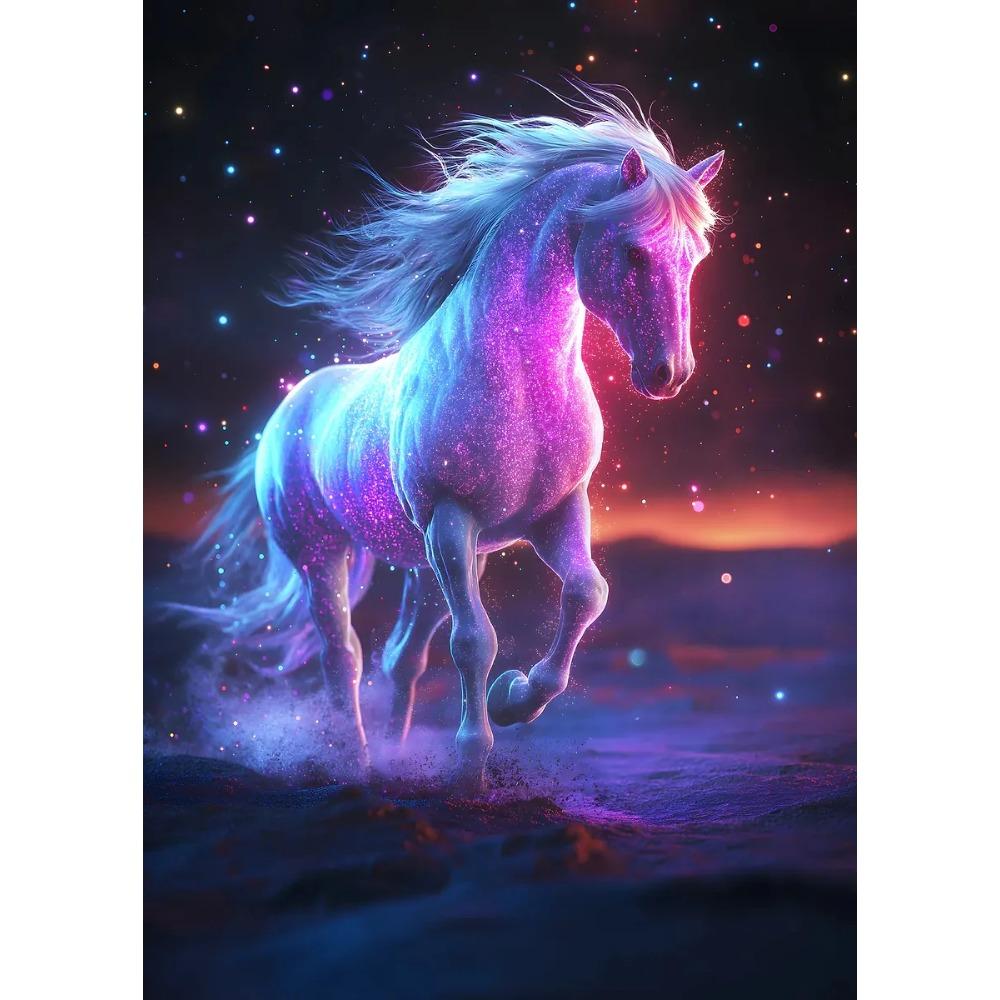 Mistero Colorato Creatività Cavallo Poster Nuvola Cosmica Stampe Moderne Pittura su Tela Arte da Parete Immagini Decorazioni Soggiorno Casa