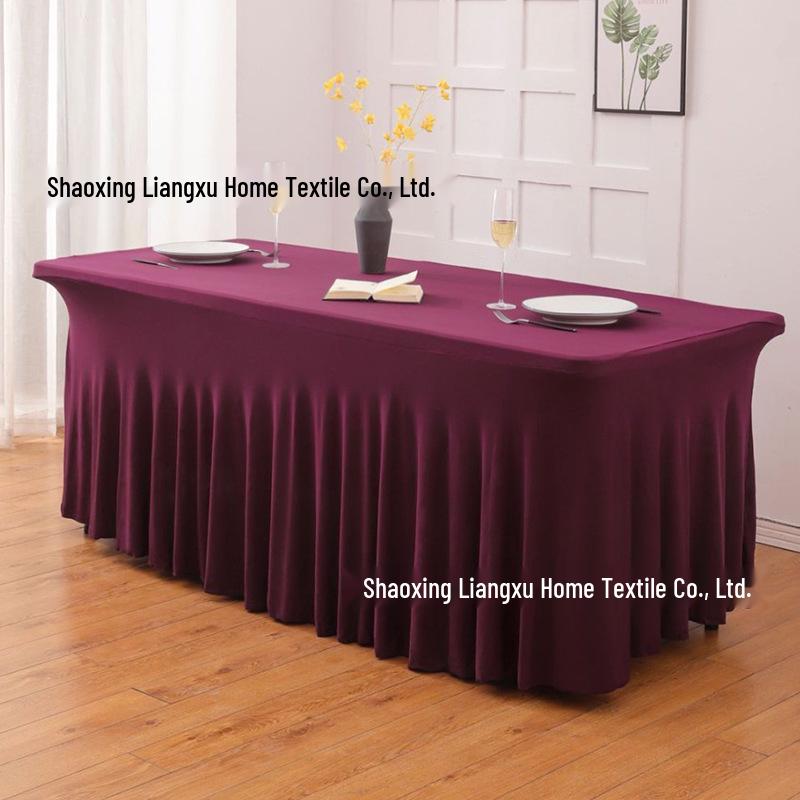

6FT Rectangular Stretch Table Cover with Jellyfish Skirt for Weddings and Banquets 4ft (122*60*76cm)