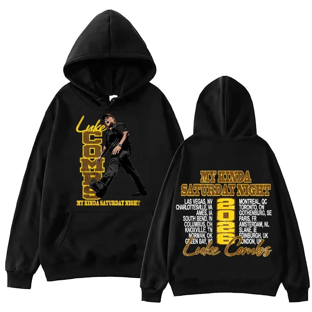 

Luke-Combs My Kinda Saturday Night Tour 2026 Hoodie Man Woman Harajuku Long Sleeve Pullover Tops Hip Hop Streetwear Oversized L