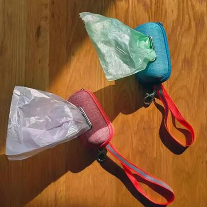 1/5pcs Canvas Dog Poop Bag Holder Outdoor Pet Waste Bag Dispenser With Carabiner Clip Animal Waste Collection Pouch