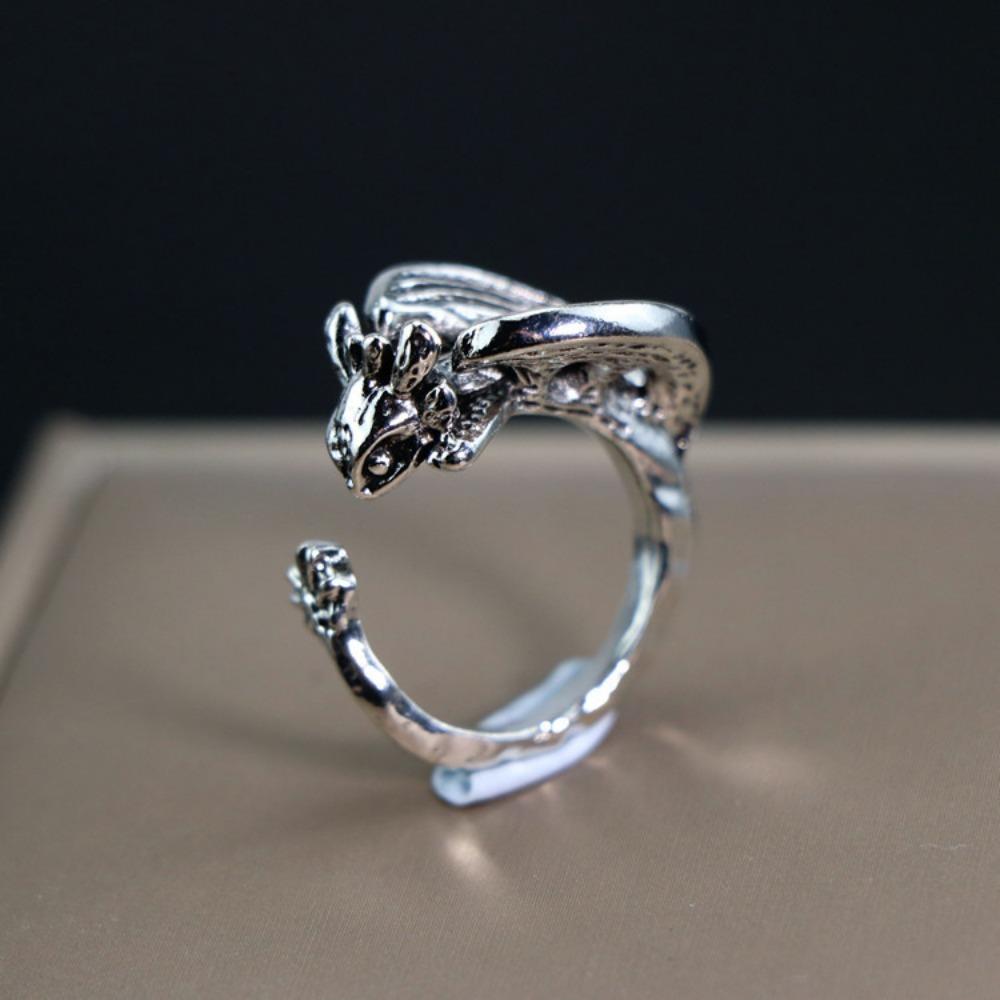 European and American Men's Trendy Metal Ring, Retro Style Cool and Handsome Design Totem Geometric Men's Ring