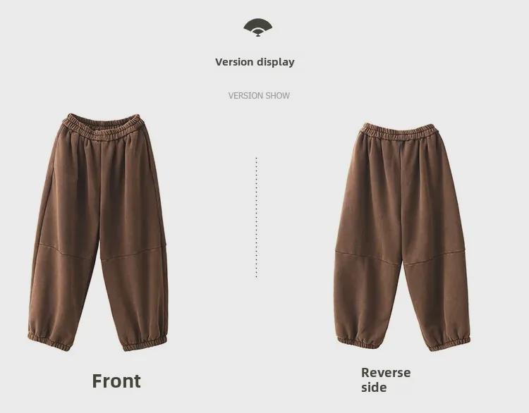 2024 Women's Winter Casual Plush Sweatpants - Artistic Splicing, Soft, Warm, Thickened Design