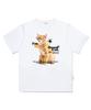 Escape From Glass Cat Print Oversized Short Sleeve T-Shirt White