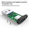 3Pcs USB3.0 to Type C3.1 Female Adapter Lanyard Electronic Transfer Connector(Silver +Lanyard )