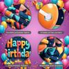 Colorful Happy Birthday Party Door Cover Banners Sign Decorations Birthday Backdrop Background with Cake Balloon Gift for Bday Party Decor Supplies