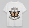 Women's Oversize Comfortable Classic T-Shirt Vintage Latin Phrase Butterfly Tee