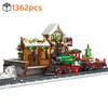 NEW Creative Christmas Train Station Architectural Scenery Building Blocks Bricks Model Assembly DIY Toys for Kid Christmas Gift