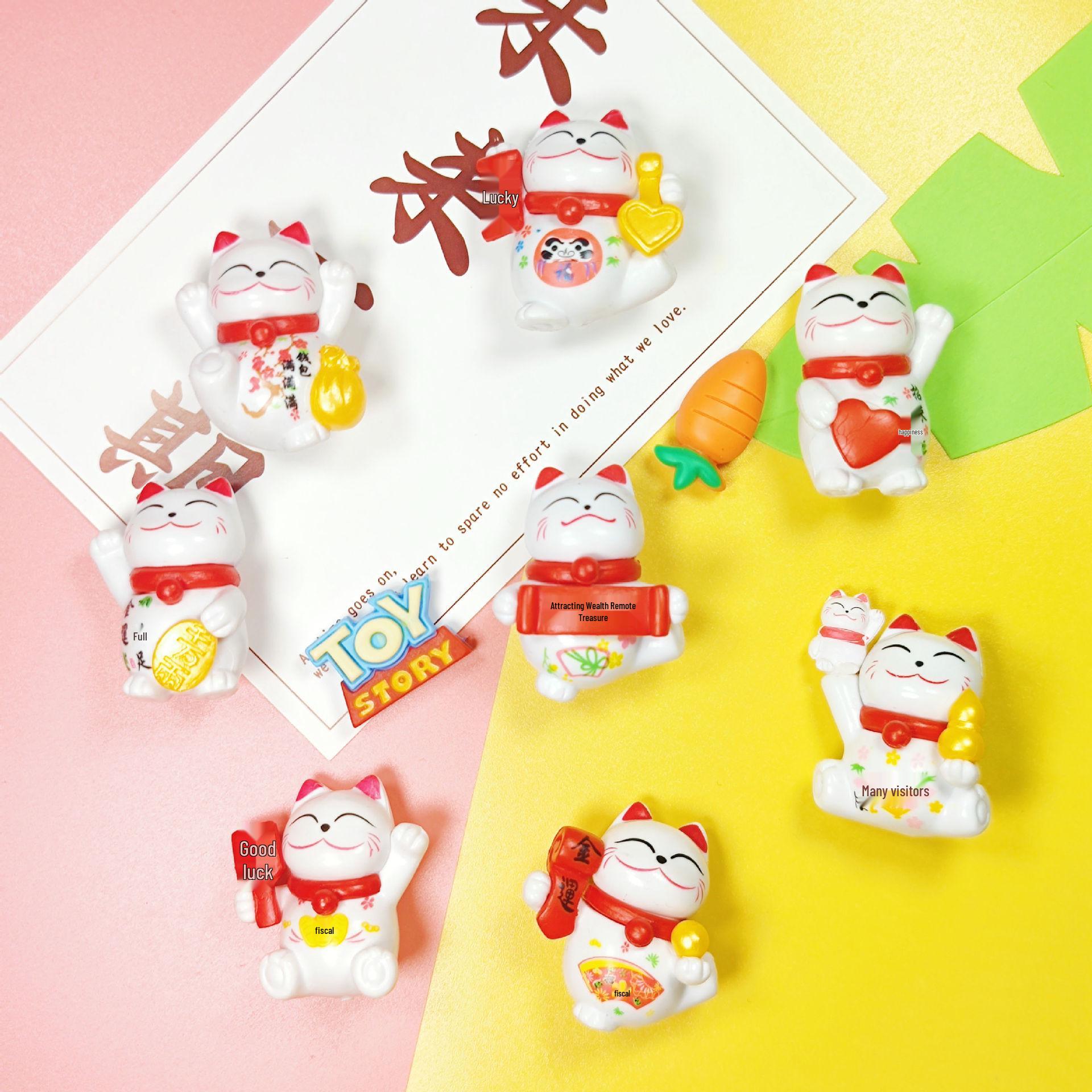 3D Cartoon PVC Lucky Cat Magnetic Refrigerator Sticker - Home Decoration Magnet