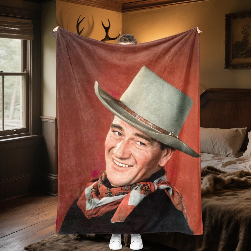 1pc John Wayne's Golden Age Blanket, Al Season Lightweigh Poster Blanket Home Office Outdoor Nap Multifunc Poster Blanketional Blanket