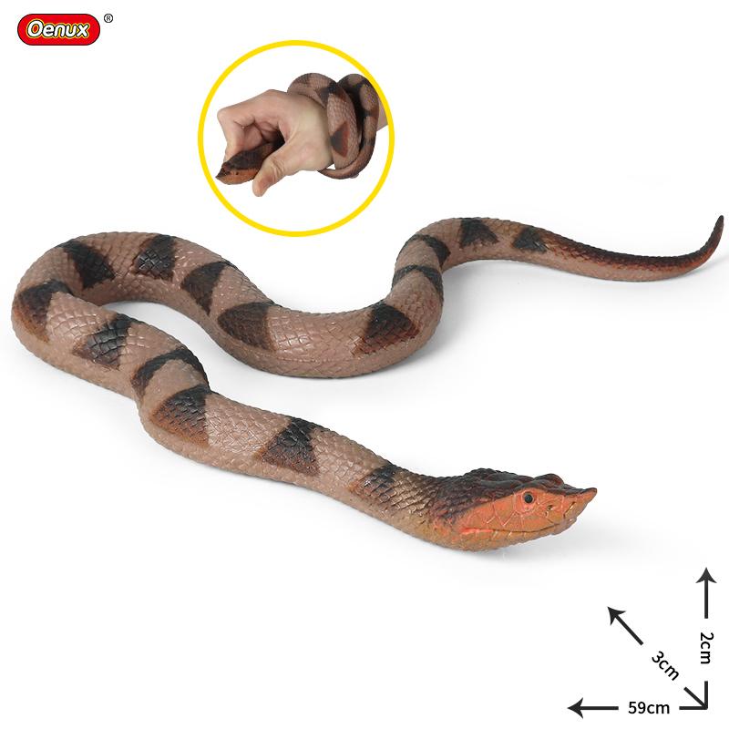 Oenux Reptile Simulation Snake Spider Lizard Insect Animals Model Action Figures Fun Anti Stress Soft TPR Halloween Toy Kid Gift