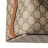 Gucci GG Emblem Removable Adjustable Shoulder Strap Bucket Bag Women Handbags Beige Dark-Brown 815118-FAD6L-9758