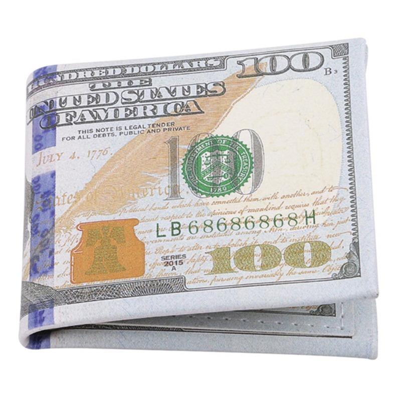 1 PC Fashionable Men And Women's US Dollar Pattern Short US Dollar Wallet PU Waterproof Wallet Fold Wallet NEW