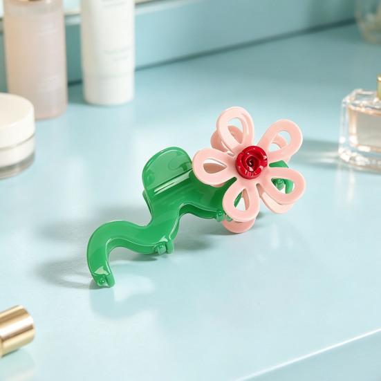Women Hair Claw Bowknot Flower Shape Anti-slip Teeth Hair Clip Large
