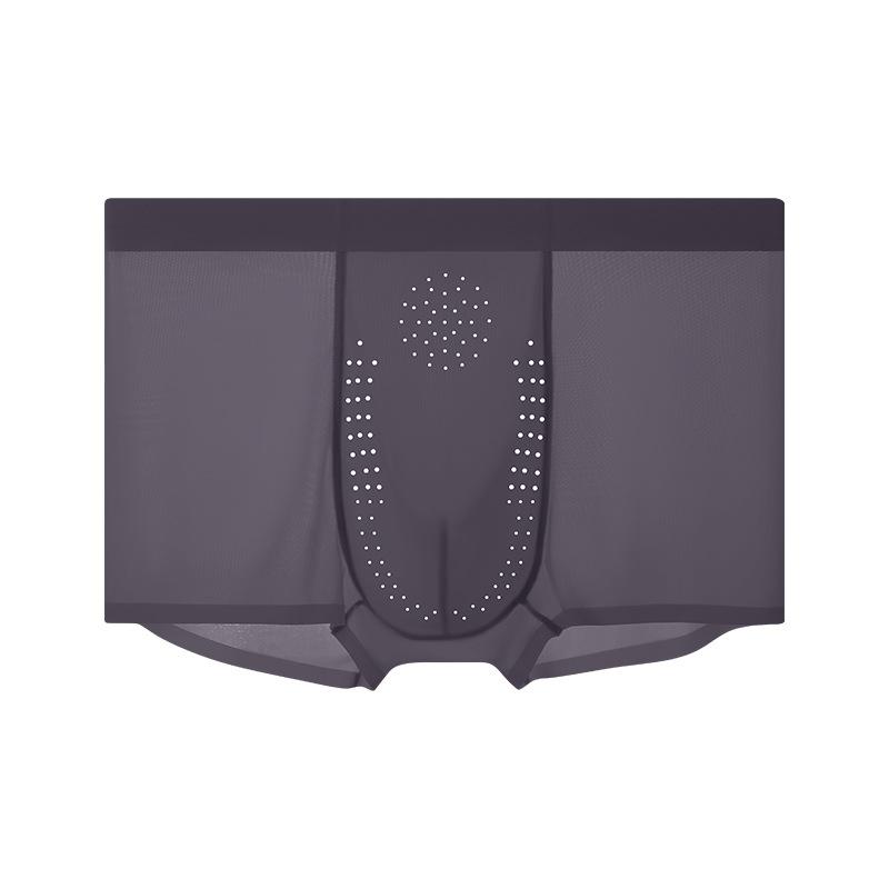 Large Size Men's Summer Silk Anti Bacterial Crotch Breathable Flat Front Underwear