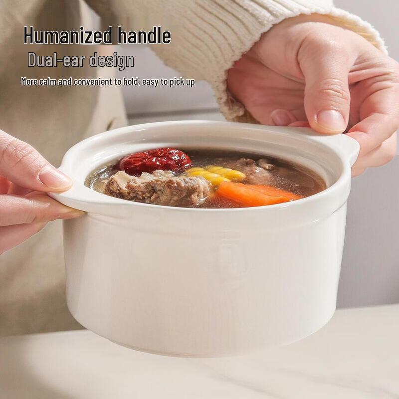 SiChun Chinese Style Ceramic Double-Lid Stewing Pot