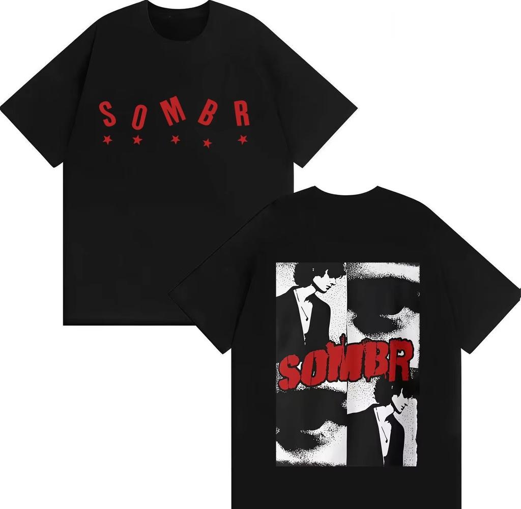 British Singer SOMBRs Classic Poster Fashion Harajuku 2026 Spring summer Highquality Summer Print Pure Cotton Tshirt