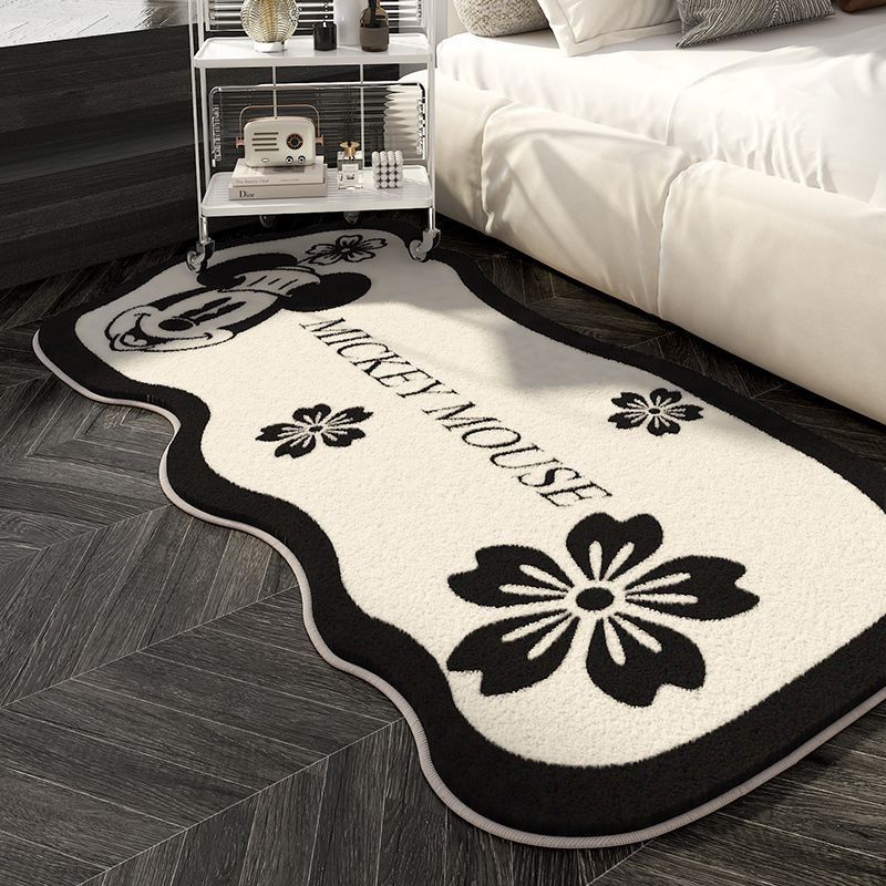 Carpet Bedroom Bed Blanket Sleep and Sit Wash and Rub Black Thickened Plush Room Bay Window Floor Mat