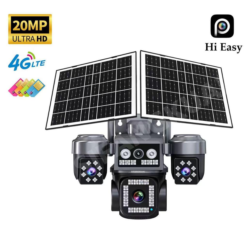 AOV 4G Solar-Powered Camera with Quad Lenses & Mobile Remote Monitoring
