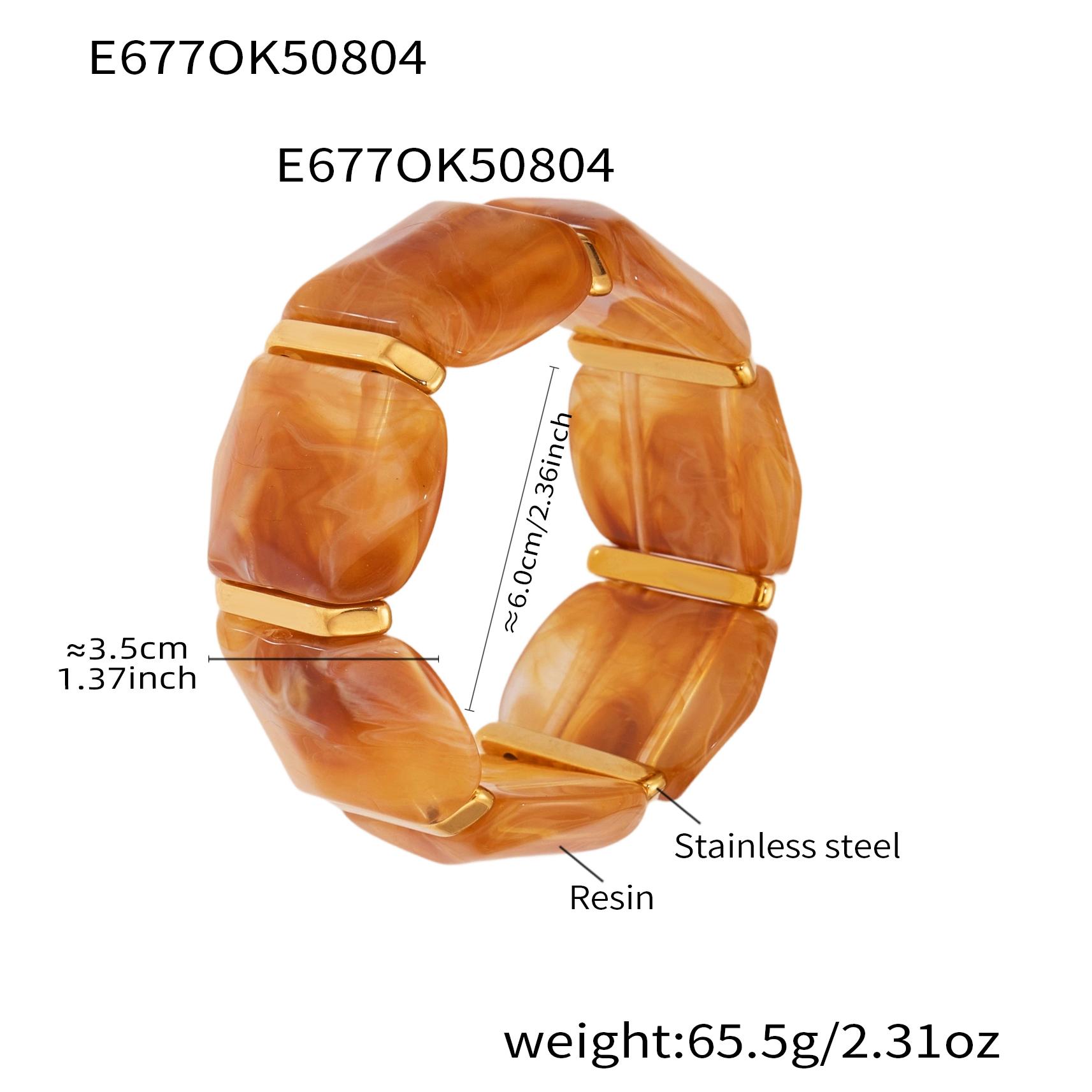 

Модный красочный водонепроницаемый широкий браслет из смолы, женский панк-стиль, 316 нержавеющая сталь, позолоченный, массивный браслет Y2K с цирконом 60mm