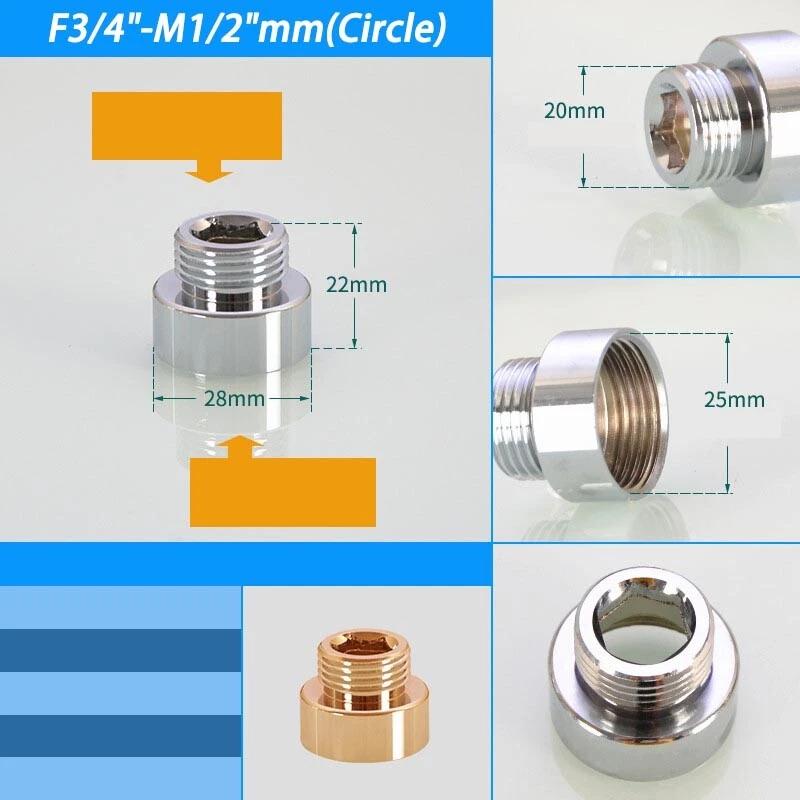 Hongtu M20 M22 M24 a 1/2" 3/4" Connettore Aeratore Rubinetto in Ottone - Filettatura Maschio&Femmina Fine/Grossa | Adattatore Risparmio Idrico per Rubinetto Cucina