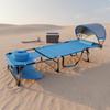 Folding Beach Lounger with Canopy Foldable Face Down Tanning Cot Ergonomic