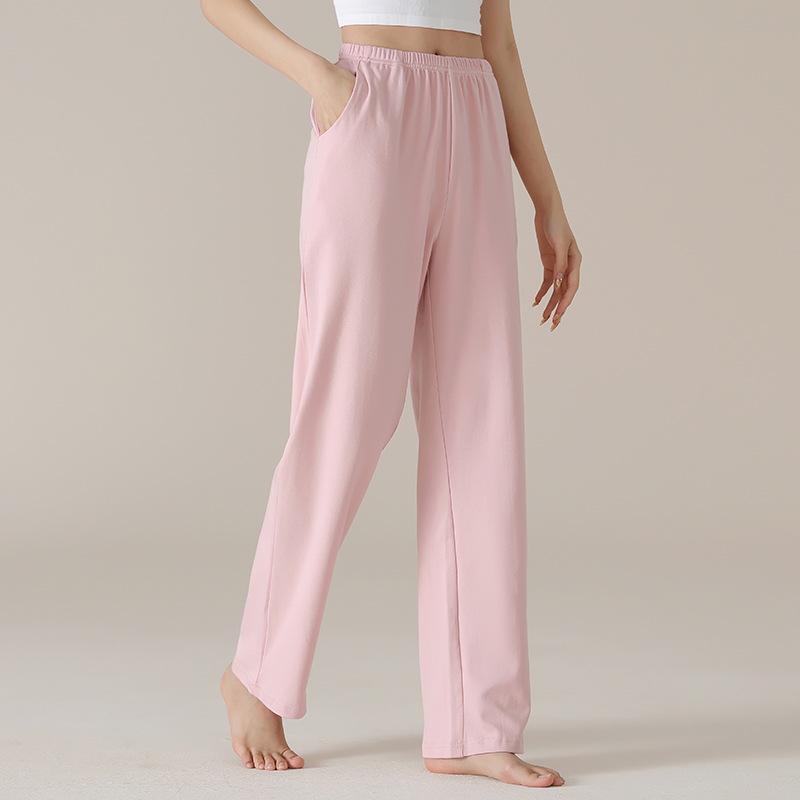 

Женские свободные пижамные брюки из чистого хлопка - Легкие для весны, лета и осени, больших размеров, подходят для повседневной носки дома или на улице. M (80-100 lbs)