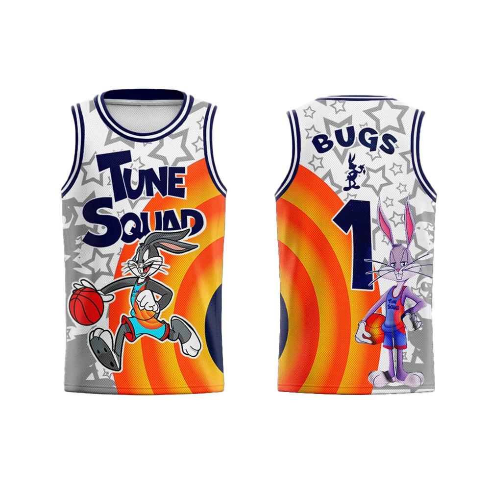 Summer New Retro Bugs Bunny Basketball Jersey Kids Adult Oversized Breathable Speed Drying Sports Tank Top S
