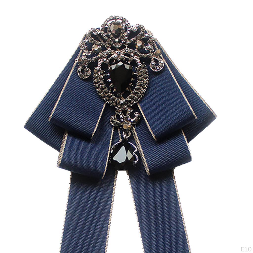 Bow Tie for Women Bowknot Necktie Vintage College Style Elegant Ribbon Formal Fashion Brooch Pin