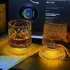 2026 Neue Whiskygläser Drehendes Whiskyglas mit Glasboden 360 Grad drehbar Kristall Rumglas für Cocktailparty Trinken