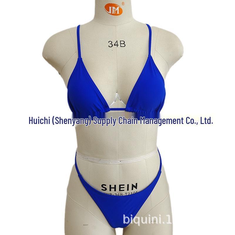 European & American Sexy Split Swimsuit - Women's Solid Color Bikini