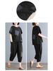 2025 Casual Plus-Size Summer Two-Piece Set: Loose Short-Sleeved Top & Trousers