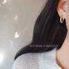 Late Sleeping Platycodon | Sparkling, Temperament Frosted Commuter Earrings Fine Sparkling Versatile Earrings Plain Ring Earrings Women