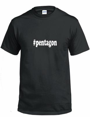 #pentagon T-shirt Hashtag Pentagon Funny Gift Black White Cotton Tee Shirt Unisex T-Shirt