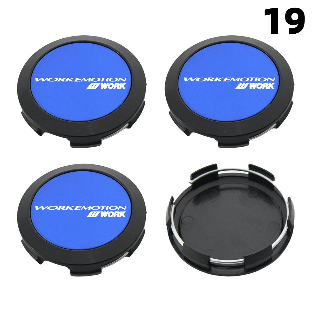 4 PZ 64MM Diametro Esterno / 62MM Diametro Interno Tappo Per Cerchi WORK EMOTION EQUIP MEISTER Logo VS & WORK Tappo Centrale Ruota Copri Ruota Auto Sportiva Tappi Mozzo