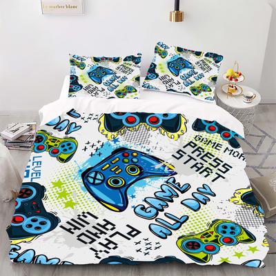 Gamepad - Digital bedrucktes Bettbezug-Set - Polyester - Schlafzimmerdeko - 1 Bettbezug + 2 Kissenbezüge (kein Kissenkern)