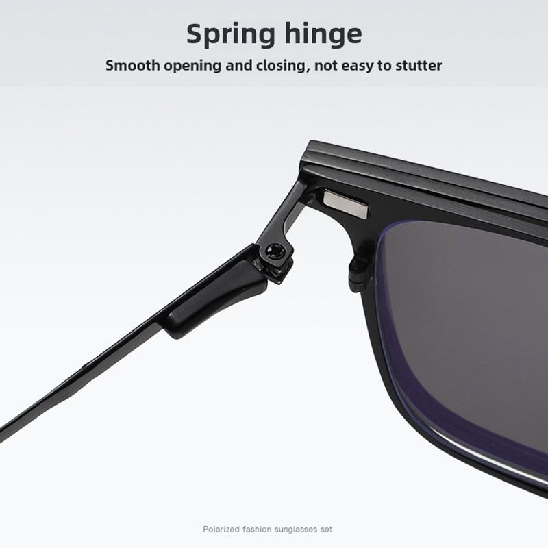 Metal 3 In 1 New Style Magnet Clip On Glasses Frame Trend Polarized Sunglasses For Men  Optical Computer Glasses Uv400