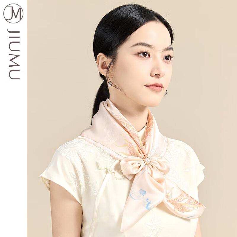 JIUMU Women's Dream Carp Mulberry Silk Scarf Shawl