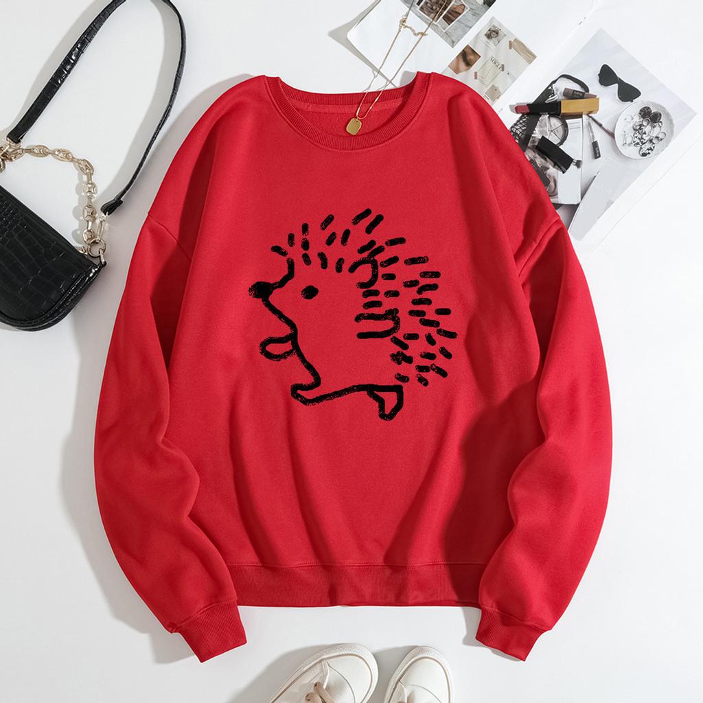 Women's Loose Crew Neck Long Sleeve Fashion Printing Casual Tops Women’s